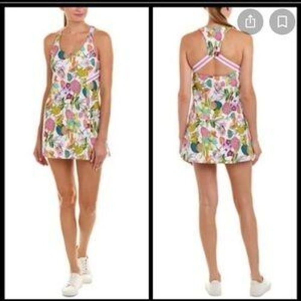 Trina Turk Recreation Floral Tennis Dress White Pink Green‎ XS TR8Y230 NEW
